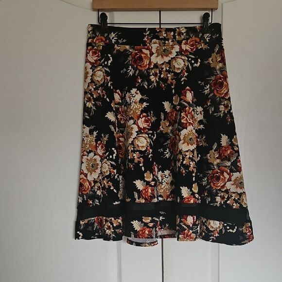 Faith and Joy Orange Black A-Line Skirt Casual Resort Wear - Picture 1 of 16